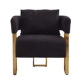 Ts Teddy Velvet Upholstered Metal Foot Sofa Black Gold Teddy 1 Seat