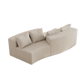 Corduroy Curved Sectional Sofa With Four Pillows,Curved Symmetrical Modular Semi Circular Sofa Sectional For Bedroom, Living Room, Office For Leisure Or Nap, Reading Room, And Lobby Two Modules