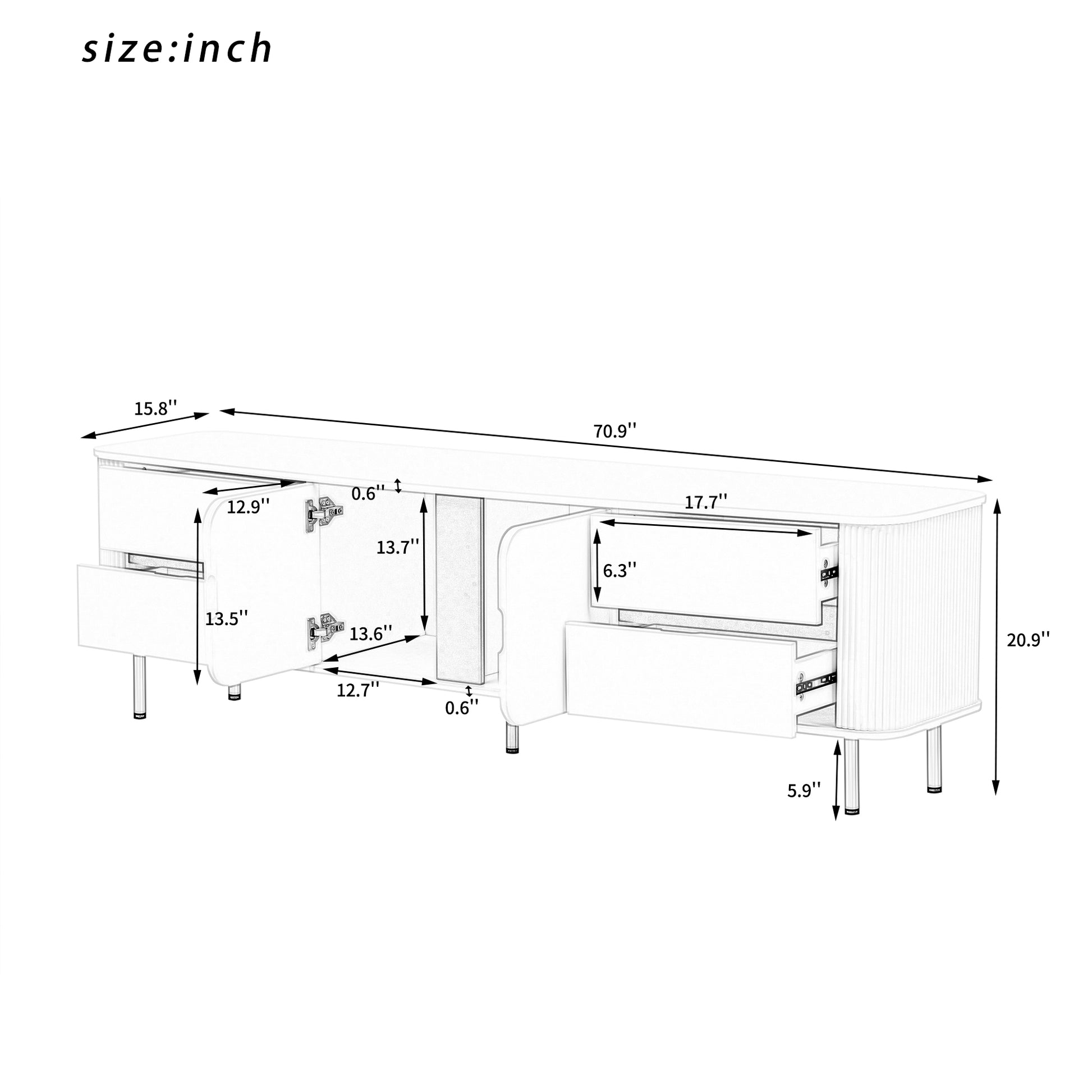 Tv Stand For Tvs Up To 80 Inches, Modern Entertainment Center Media Console With 4 Drawers And 1 Spacious Cabinet For Living Room, White White 70 79 Inches Mdf