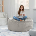 3 'Beanbag Chair, Adult And Child Beanbags, Oversized Couch Couch, Living Room Furniture, Detachable, Washable Covers, Huge Comfortable Play Chair, Round Sofa, Bedroom Quarters Gray Fabric