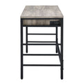 Light Weathered Oak And Black Writing Desk With 2 Drawers Black Brown Office Oak Wood Metal