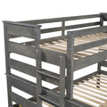 Wood Twin Xl Over Queen Bunk Bed With Ladder, Gray Twin Xl Box Spring Not Required Gray Wood Bedroom Bunk Solid Wood Mdf