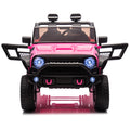 24V Two Seater Kids Ride On Truck Car W Parents Control,200W*2,Seat Width 20.28In,Four Wheel Suspension,Led Lights,Music,Mp3,Bluetooth,Two Independent Seat Belts,Suitable For Off Road For Kids Aged