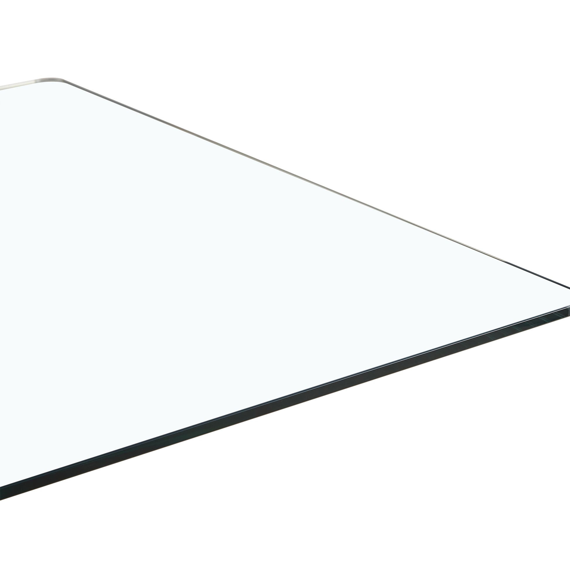 Large Modern Minimalist Rectangular Glass Dining Table, Seating 6 8 People, 0.39 "Tempered Glass Countertop And Black Metal Shaped Bracket For Kitchen, Dining Room, Living Room, Meeting Room Black Glass