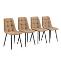 5 Piece Round Dining Table Set, Modern Round Table And 4 Upholstered Chairs For Dining Room, Kitchen Room, Living Room, Easy Assembly Metal Brown Black Dining Room 42 Inches Farmhouse,Mid Century Modern,Modern Round Round Mdf Dining Table With Chair Mdf