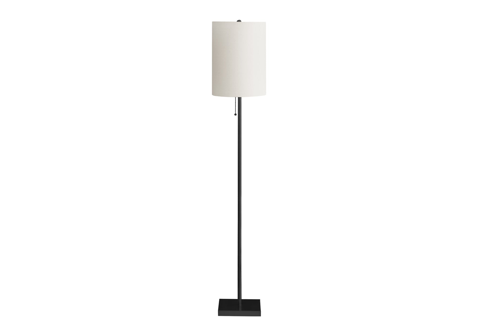 Lighting, 62"H, Black Metal, Ivory Cream Shade, Contemporary Black Metal