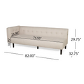 Sectional Rhf Sofa Beige Fabric 3 Seat