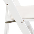 Upholstered Folding Chair,Space Saving, Easy To Carry, ,4Pcs,Beige Cushion White Shelf,Dining Room Beige White Wood