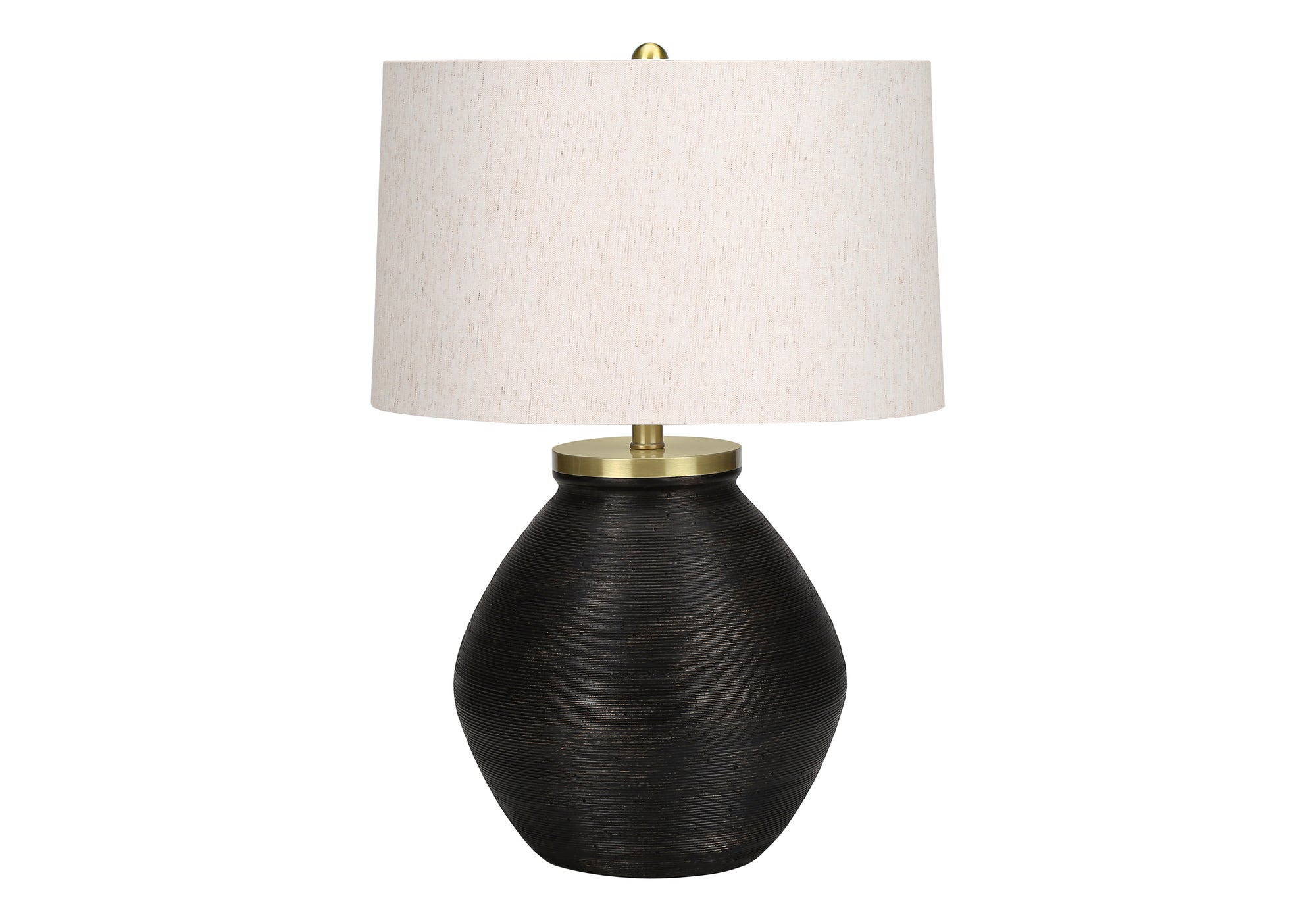 Lighting, 25"H, Table Lamp, Black Concrete, Ivory Cream Shade, Contemporary Black Concrete