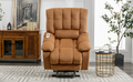 Massage Recliner Chair Electric Power Lift Recliner Chairs With Heat, Vibration, Side Pocket For Living Room, Bedroom, Light Brown Light Brown Velvet