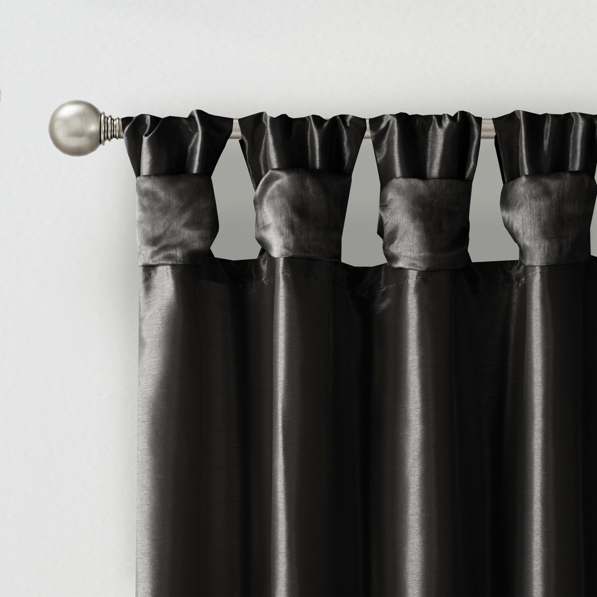 Twist Tab Total Blackout Window Curtain Panel Black 50X84" Blackout Black Polyester