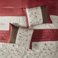 Embroidered 7 Piece Comforter Set Red Cal King California King Red Polyester