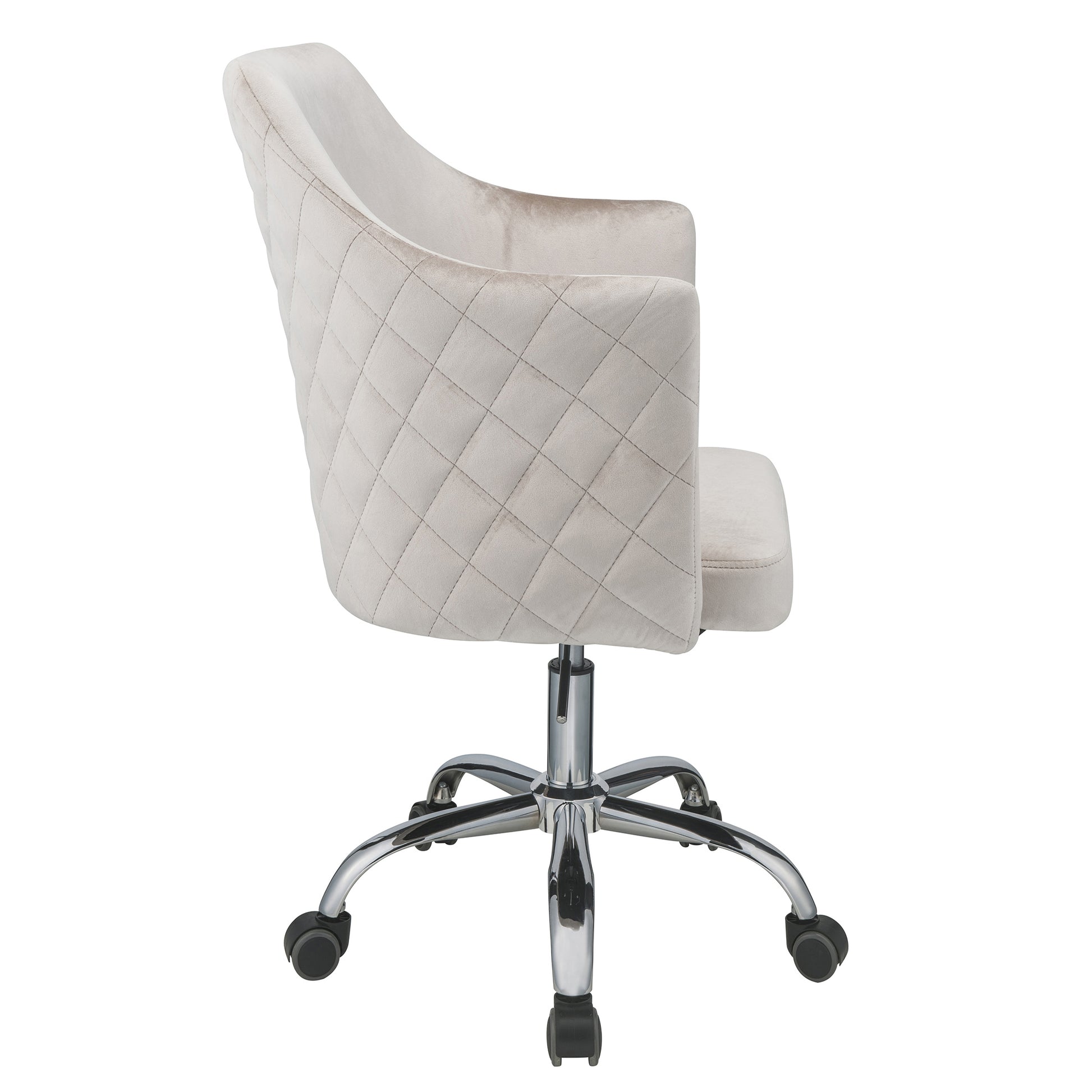 Champagne And Chrome Swivel Office Chair Solid Silver Grey Office Foam Rectangular Modern Office Chairs Solid Back Swivel Velvet