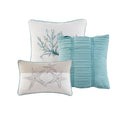 7 Piece Cotton Sateen Comforter Set Aqua King King Aqua Cotton