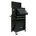 High Capacity Rolling Tool Chest With Wheels And Drawers, 6 Drawer Tool Storage Cabinet Black Black Steel