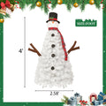 4Ft Pre Lit Christmas Tree With 100 Lights, Snowman Shaped Artificial Christmas Tree, Xmas Tree With 380 Branch Tips, Pvc Festival Celebration Decoration Inside And Outside White Pvc