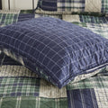 3 Piece Reversible Printed Quilt Set Green Navy King Cal King Green Navy Microfiber