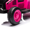 12V Kids Ride On Electric Tractor Black Knight,Kids Ride On Toy.2Wd,Non Skid Tires, Steering Wheel, Foot Pedal,With Removable Storage Tug,Light,Bluetooth,Music,Mp3,Usb,Power Display For Kids Aged 3 . Rose Red 50 99 Lbs Polypropylene