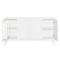 4 Door Sideboard Storage Cabinet With Door Shelf For Living Room And Dining Room, Two Large Cabinets With Adjustable Shelf, White White Rubberwood Solid Wood Mdf