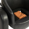 Upholstered Swivel Barrel Armchair With Storage Modern Living Room Side Chair For Bedroom Office Reading Spaces Pu Black Black Foam Upholstered