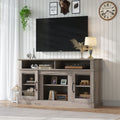 58 Inch Tv Stand With Storage Cabinet And Shelves, Tv Console Table Entertainment Center For Living Room,Bedroom Grey 50 59 Inches Particle Board