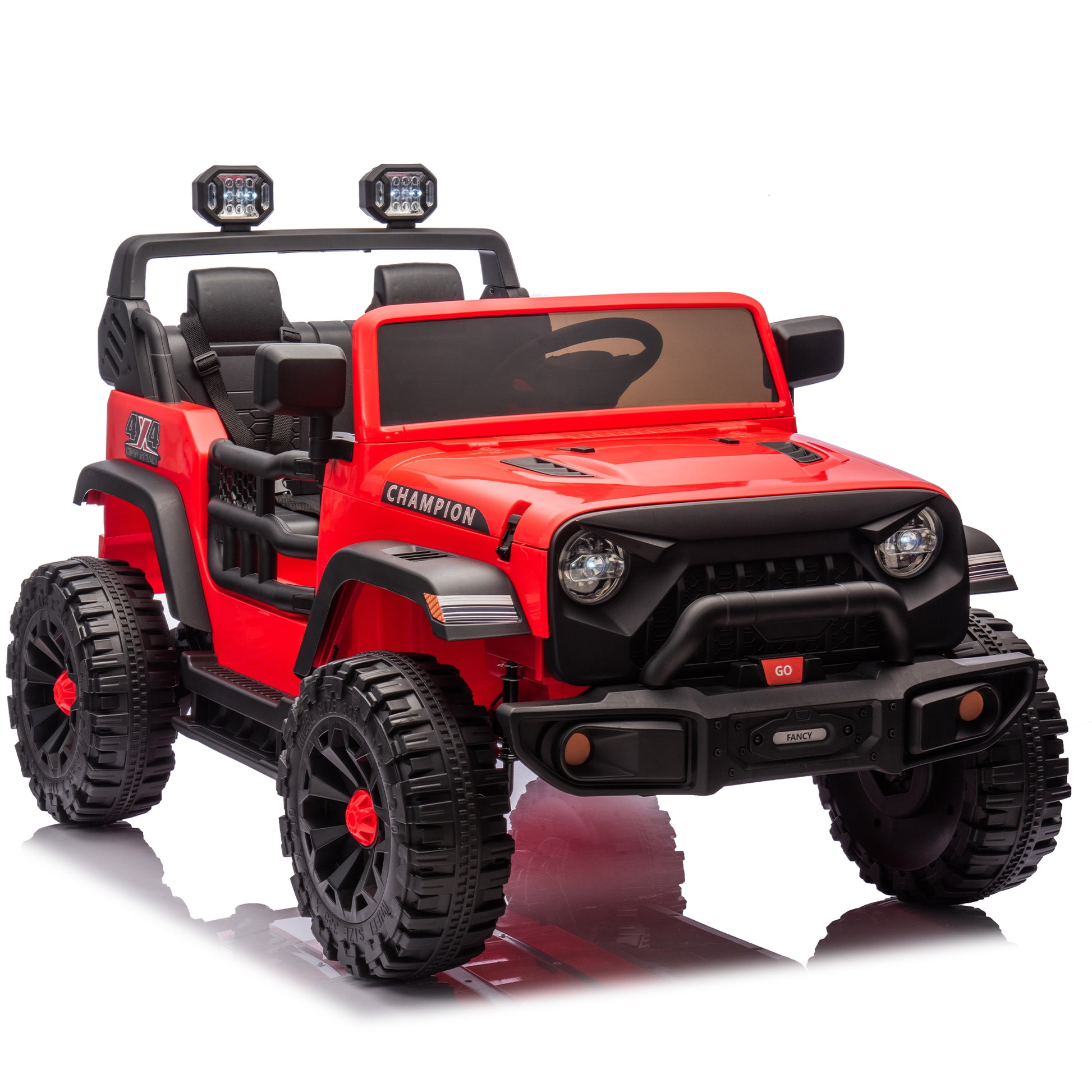 24V Two Seater Kids Ride On Electric Car W Parents Control,Seat Width 19.69In,400W Motor,Four Wheel Suspension,Light&Searchlight,Usb,Mp3,Bluetooth,Provide A Speed Of 1.86 4.35Mph For Kids Of 3 . Red