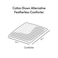 Cotton Down Alternative Featherless Comforter Twin White Cotton