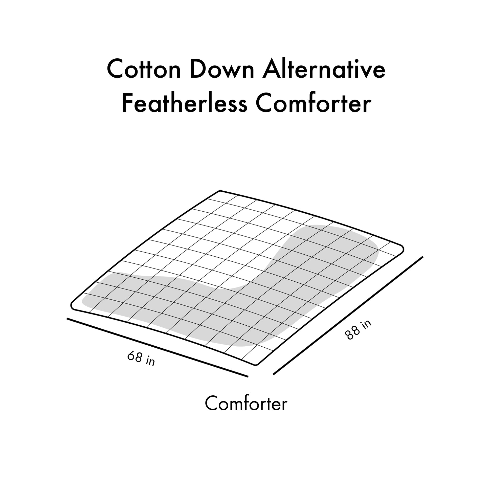 Cotton Down Alternative Featherless Comforter Twin White Cotton