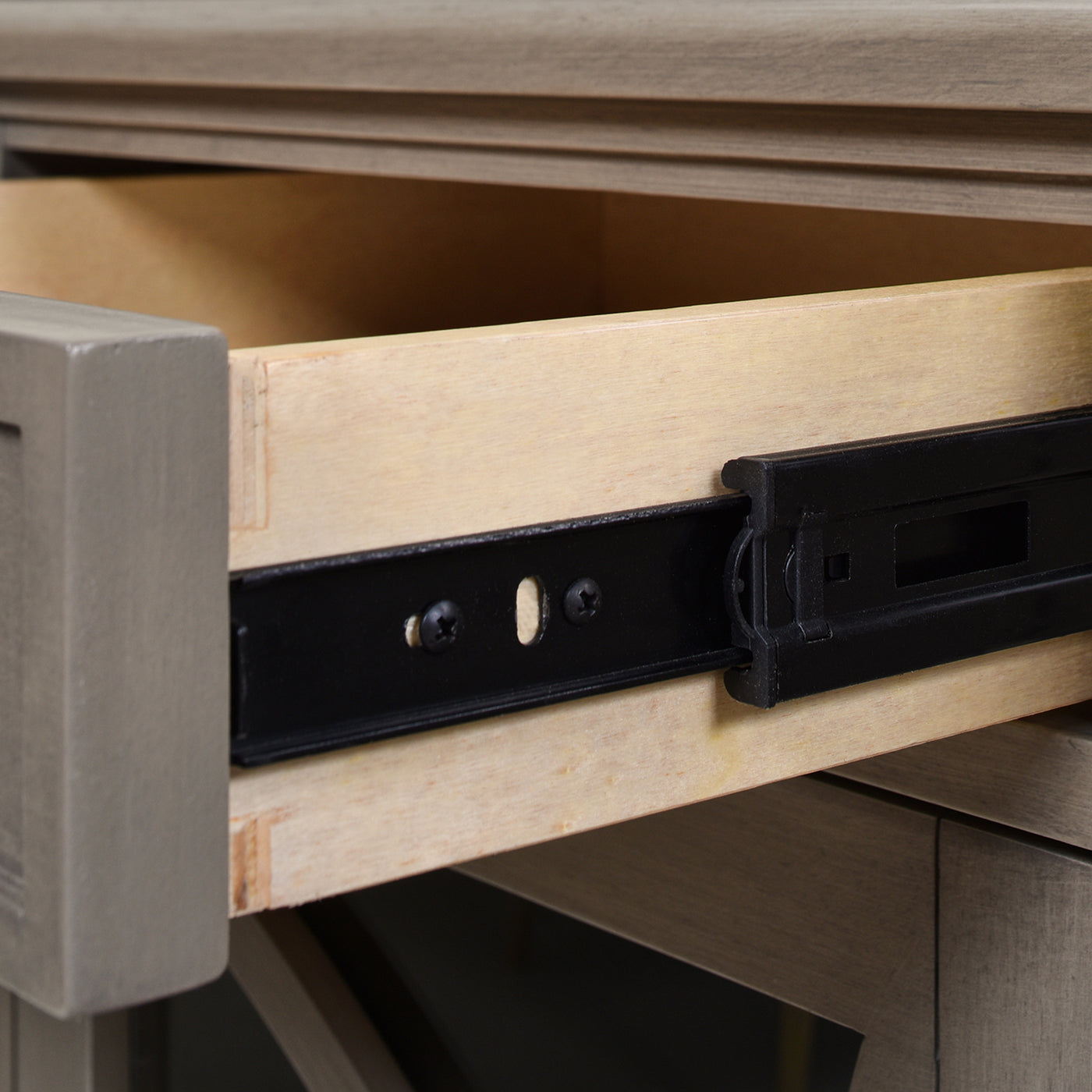 Dauphin 71" Tv Stand Storage Display Console Table, Grey Cashmere Wood Gray 70 79 Inches Solid Wood Mdf Solid Wood Mdf