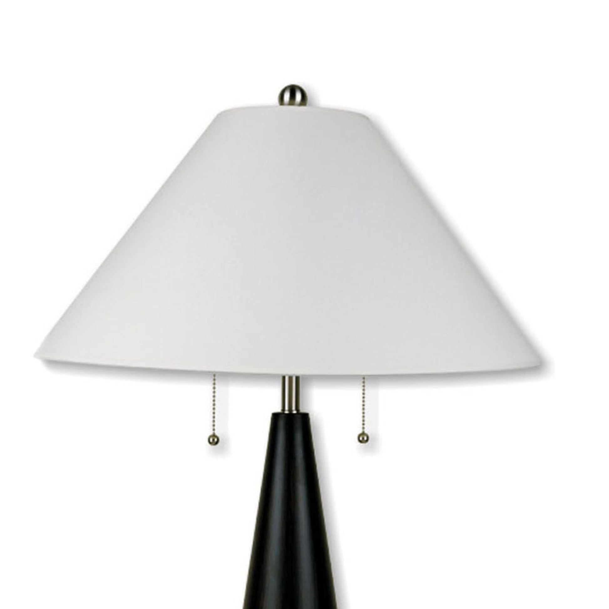 28" Tall Metal Table Lamp With Black Finish, White Linen Shade Multicolor Metal