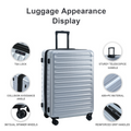 Luggage Sets Model Expandable Abs Pc 3 Piece Sets With Spinner Wheels Lightweight Tsa Lock 20 24 28 ,Silver Silver Abs Pc