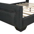 Queen Size Upholstered Bed ,Modern Upholstered Bed With Wooden Slats Support, No Box Spring Needed, Easy Assembly, Black Box Spring Not Required Queen Black Plywood