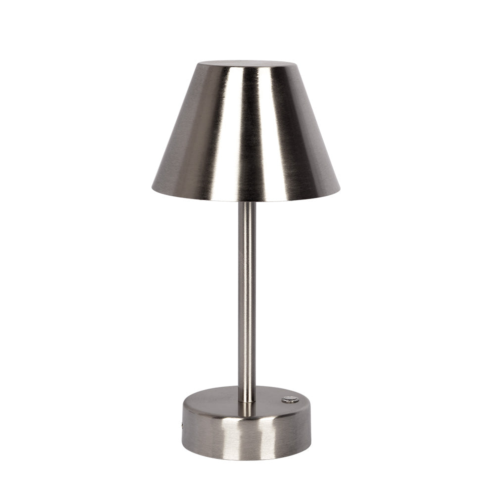 Elegance Rechargeable Led Table Lamp Brushed Nickel Led Touch Switch Brushed Nickel,Silver Table&Floor Lamps Metal