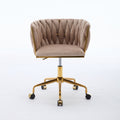 Velvet Vanity Chair With Wheels, Accent Chair Makeup Vanity Chair With Hand Woven Backrest, Modern 360 Swivel Home Office Desk Chair For Study, Bedroom, Living Room Gray Iron Gray Primary Living Space Foam Modern Lounge Chair Cross Back 1 Velvet