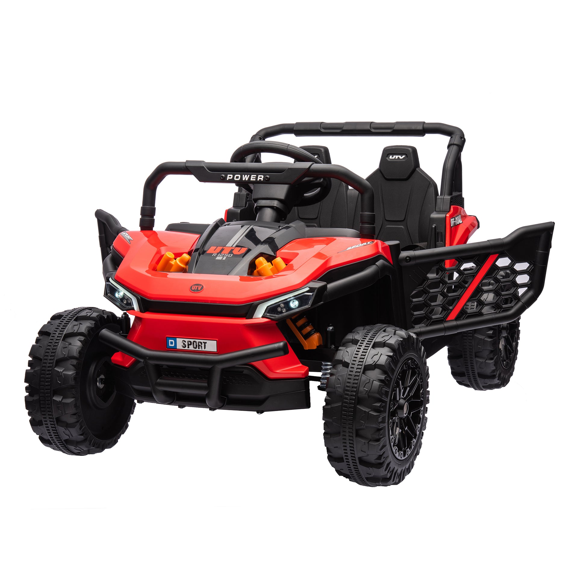 24V Kids Ride On Utv,Electric Toy For Kids W Parents Remote Control,Four Wheel Suspension,Low Start,Adjustable Speed,Multimedia Player,Early Education,Bluetooth,Rear Storage Space For Kids Aged 3 . Red 50 99 Lbs Polypropylene