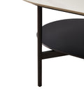 End Side Tables Small Round Accent Table, Metal Black Narrow Night Stands With Sharp, Ideal For Any Room Side Tables Living Room, Bedroom, Tall Plant Stand Balcony, Indoor White Black Ceramic Mdf