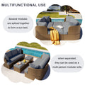 Customizable Outdoor Patio Furniture Set, Wicker Furniture Sofa Set With Thick Cushions, Suitable For Backyard, Porch. Yes Gray Garden & Outdoor Complete Patio Sets Hdpe