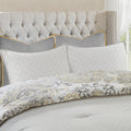 8 Piece Cotton Floral Printed Reversible Comforter Set Yellow Queen Queen Yellow Cotton