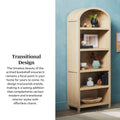 Modern 5 Shelf Open Arched Bookshelf Oak Oak Mdf Mdf