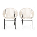 Nusa Chair Set Of 2 White Pe Rattan Iron