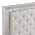 Classic Luxury Pearl White Finish Queen Bed Button Tufted Upholstered Headboard Bedroom Furniture 1Pc, Dart Molding Design Panels Box Spring Required Queen White Wood Bedroom Bed Frame Polyester