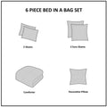 6 Piece Embroidered Cotton Reversible Comforter Set Ivory King Cal King King Ivory Polyester