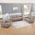 Yorkdale Leather Sofa Stone Gray Down Filling Genuine Leather 3 Seat