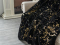 Luxury Chinchilla Faux Fur Gilded Black Throw Blanket 50