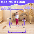 Expandable Gymnastics Bar For Kids Height Adjustable Junior Training Bar For Home, Folding Gymnastic Horizontal Bars Equipment Purple Indoor Fitness Purple Iron