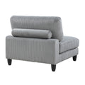 5Pc Modular Sectional Set Gray Corduroy Upholstery 2X Armless Chairs 2X Corner Seats 1X Ottoman Pillows Living Room Furniture Gray Corduroy Wood Primary Living Space Contemporary,Modern Modular