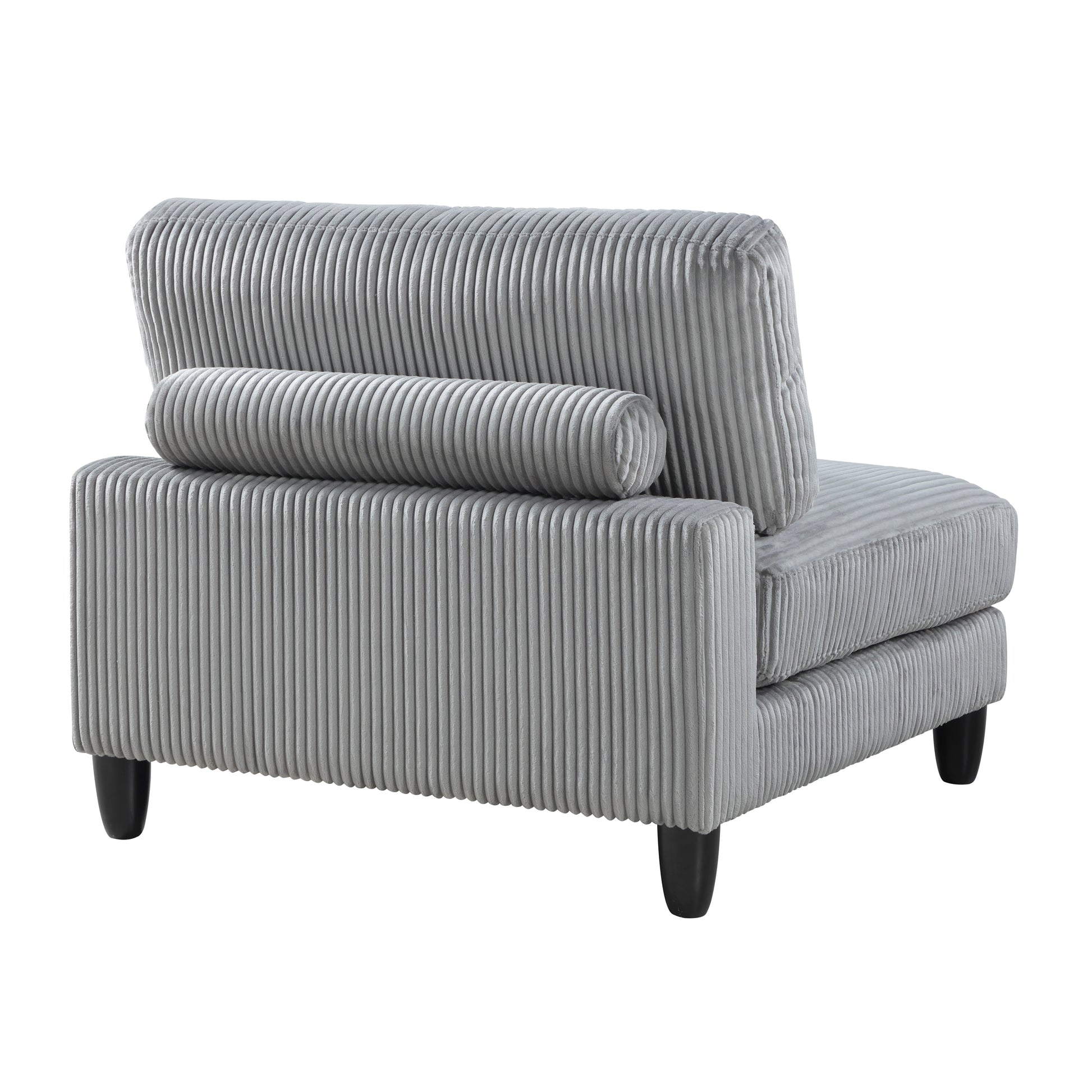 6Pc Modular Sectional Set Gray Corduroy Upholstery 3X Armless Chairs 3X Corner Seats Soft Pillows Living Room Furniture Gray Corduroy Wood Primary Living Space Contemporary,Modern Modular