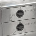 Aluminum 2 Drawer End Table Silver Primary Living Space Drawers Rectangular Wood Metal