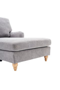 Modern Mid Century Indoor Oversized Chaise Lounger Comfort Sleeper Sofa With Soild Wood Legs Grey Foam 1 Seat