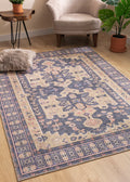 Traditional, Transitional, Oriental, Medallion, Border, Distressed Textured Cut And Loop Pile 7'6